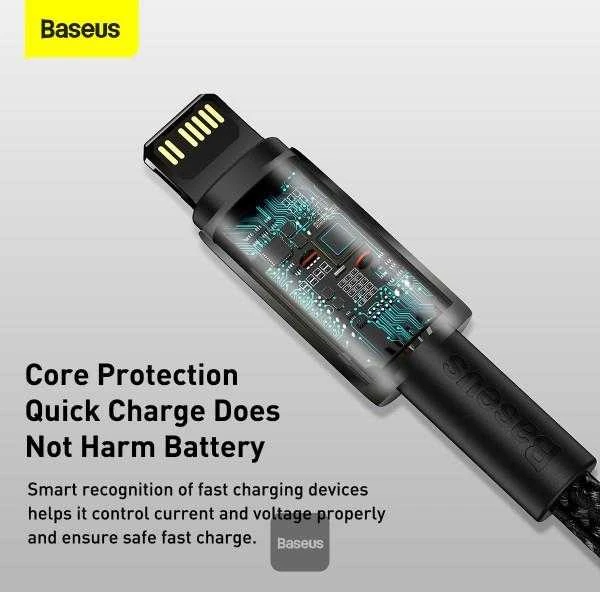 Baseus USB Type C - Lightning kabelis „Power Delivery“ greitam įkrovimui 20 W 1 m, juodas (CATLWJ-01) (Juodas)
