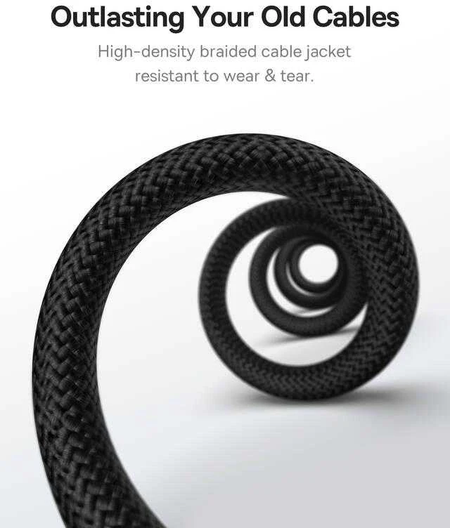 Baseus Tungsten USB/USB-C magnetinis įkrovimo laidas 1m 100W Juodas