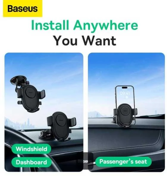 Sulankstomas telefono stovas Baseus (juodas)