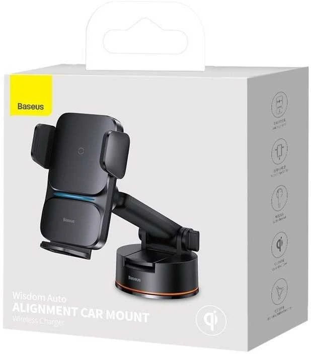 Baseus Automobilinis laikiklis 4.7-7.5" ekranų telefonams su belaidžiu Qi įkrovimu 15W, IR jutikliu