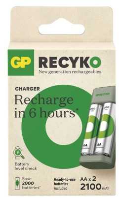 Įkroviklis GP Įkroviklis E221 + 2× AA ReCyko 2100mAh