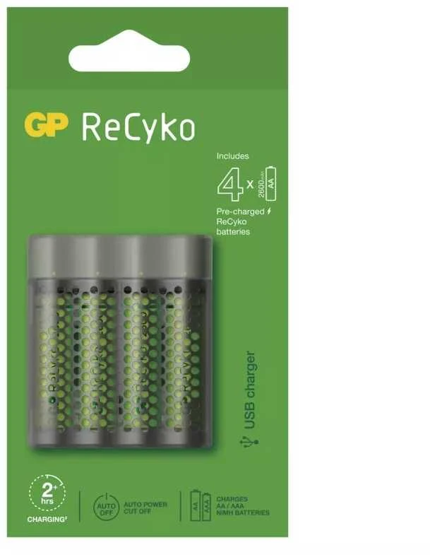 GP Baterija Charger M451 with 4x AA Rechargable batteries, 2700 mAh, 1.2V, Juodas EU
