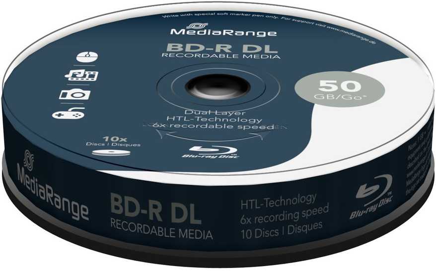 MediaRange BD-R DL 50 GB 6x10 vnt (MR507)