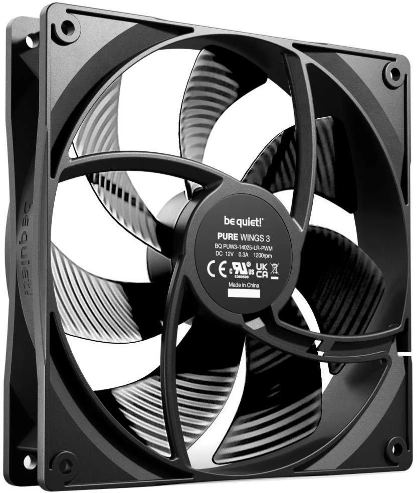 Be Quiet! LISTAN BE QUILT PURE WINGS 3 140 mm PWM ventiliatorius