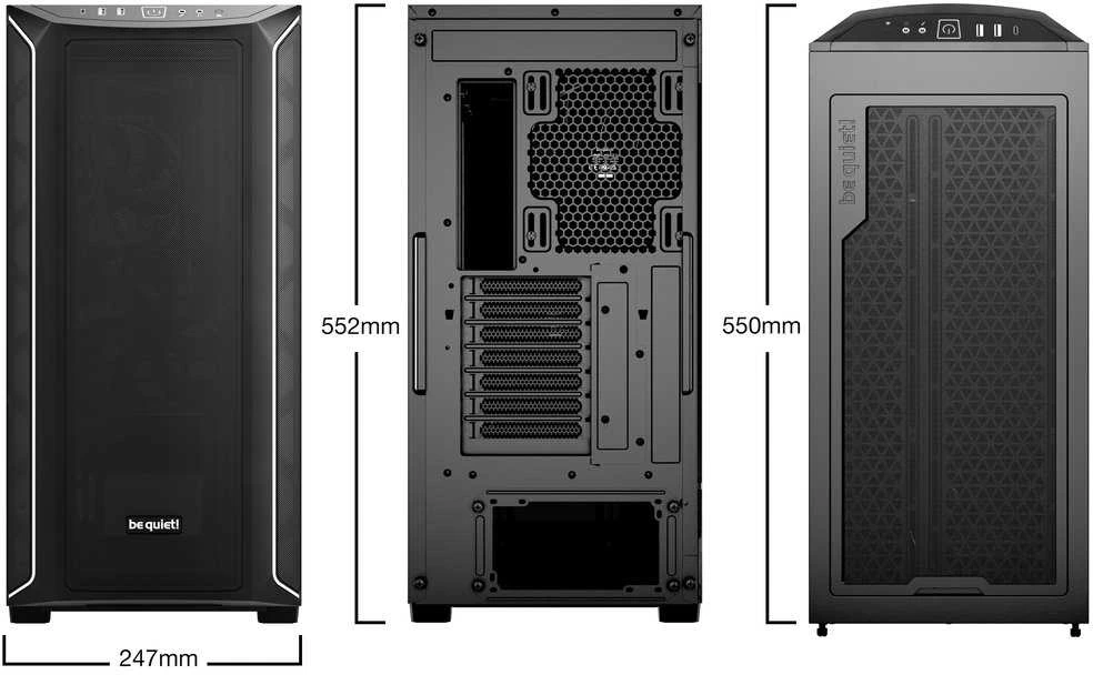 LISTAN BE QUIET Shadow Base 800 DX Case Juodas (P)