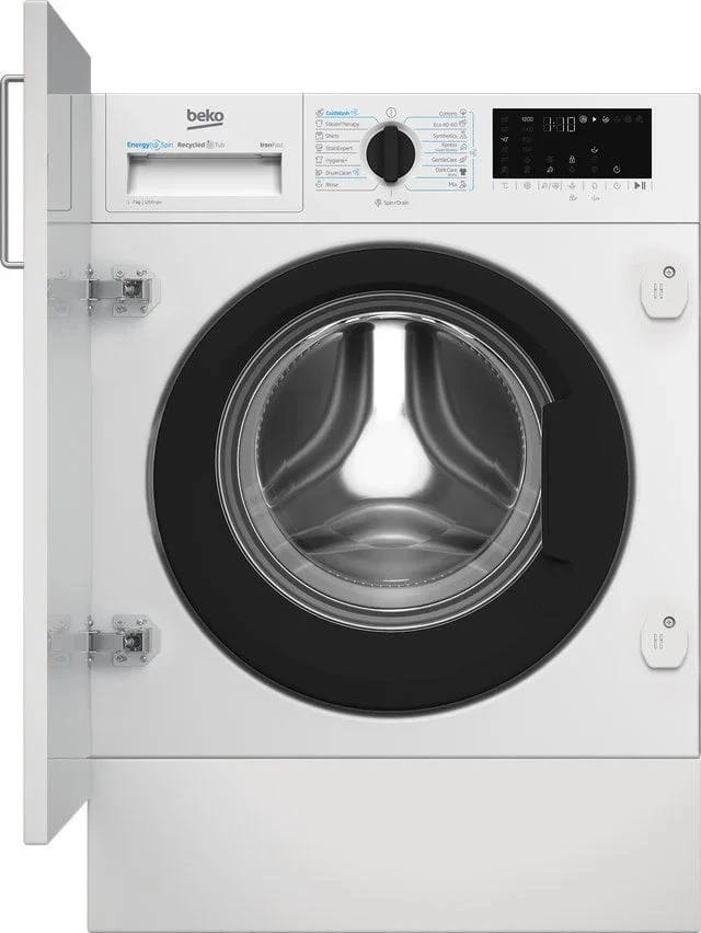 BEKO | Skalbimo mašina | B3WBT671415W | Energinio efektyvumo klasė A | Priekinio pakrovimo | Skalbimo talpa 7kg | 1200 aps./min. | Gylis 55 cm | Plotis 60 cm | Skaitmeninė | Garų funkcija