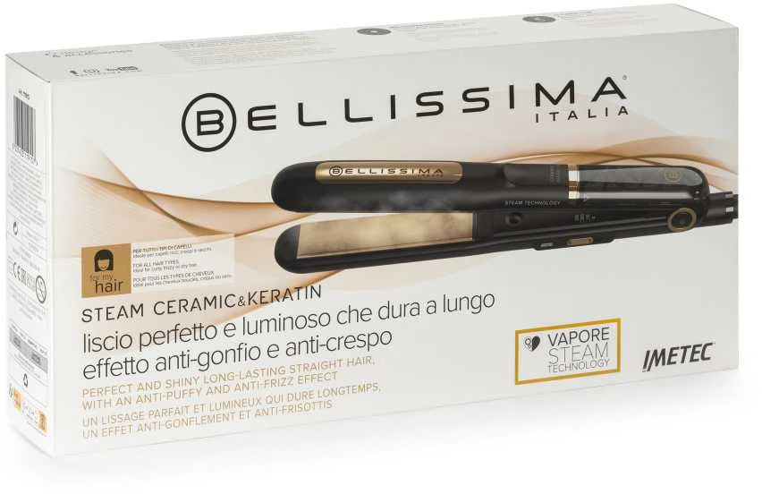 Steam Tiesinimo žnyplės - Bellissima - My Pro Steam B28 100 - Protection and Shine - 3 Temperatures - Suitable Visų tipų plaukams