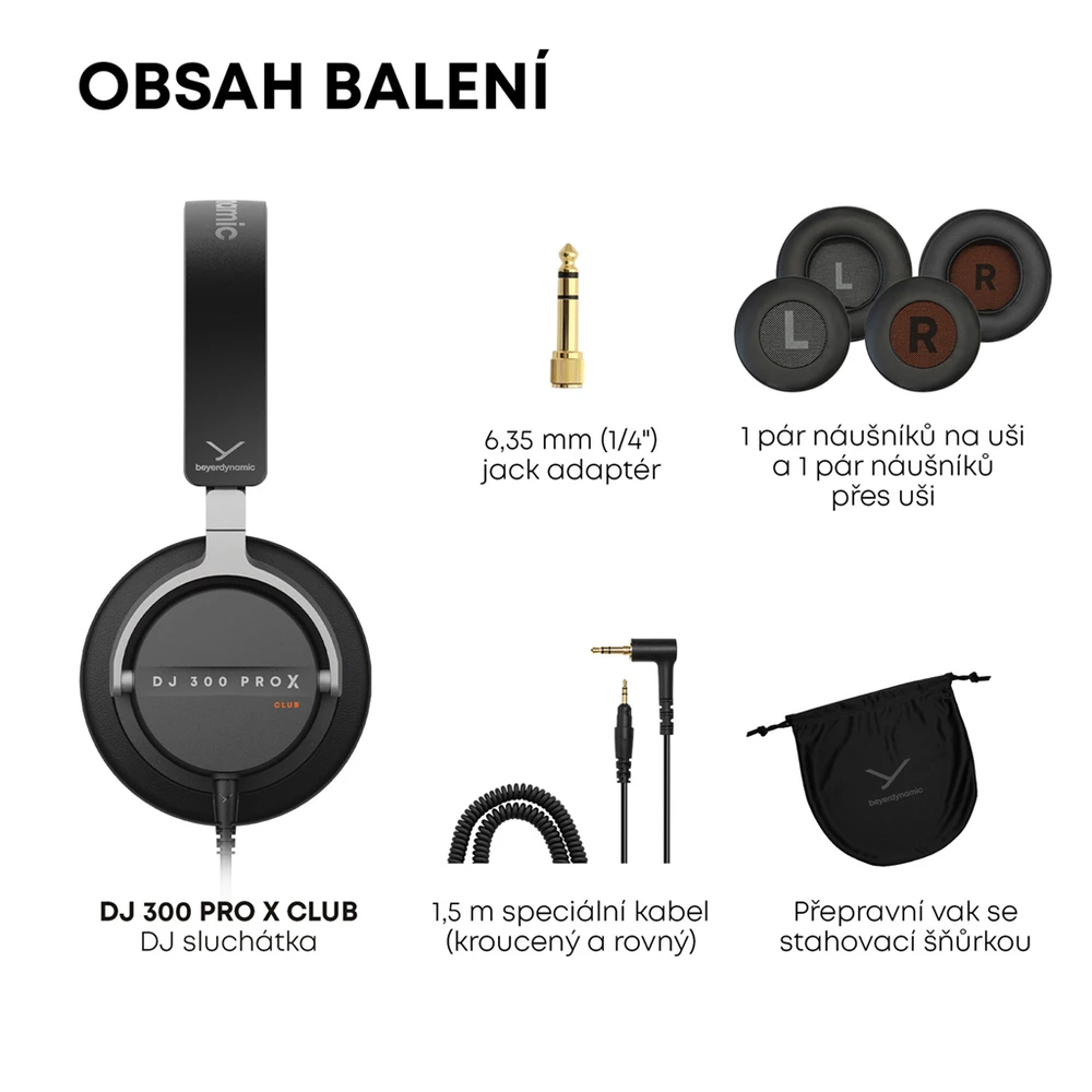 Beyerdynamic DJ 300 PRO X CLUB laidinės ausinės | Closed-Back | Juoda | 3.5 mm