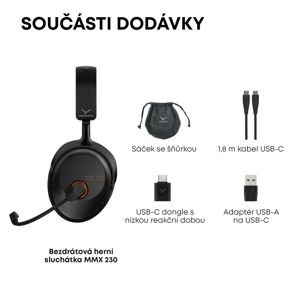 Beyerdynamic MMX 230 komplektacijos dalys