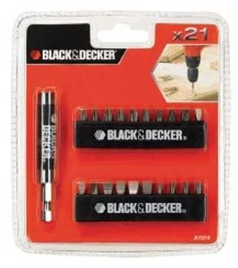 Grąžtas Black & Decker Juodas+DECKER Rinkinys AKCESORIÓW 21szt.