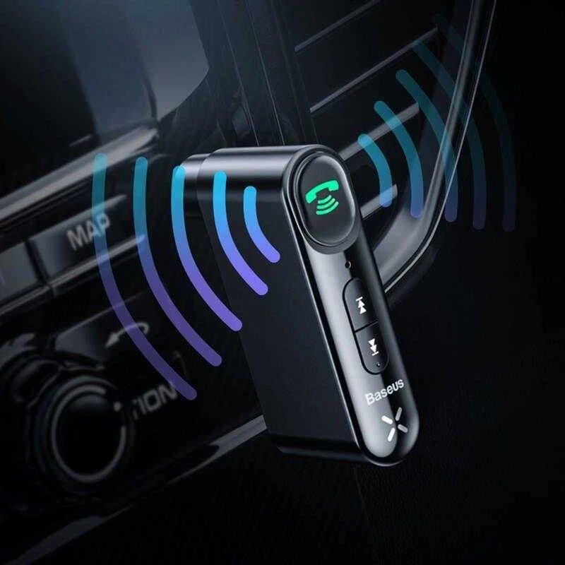 Baseus Qiyin AUX automobilinis Bluetooth imtuvas juodas