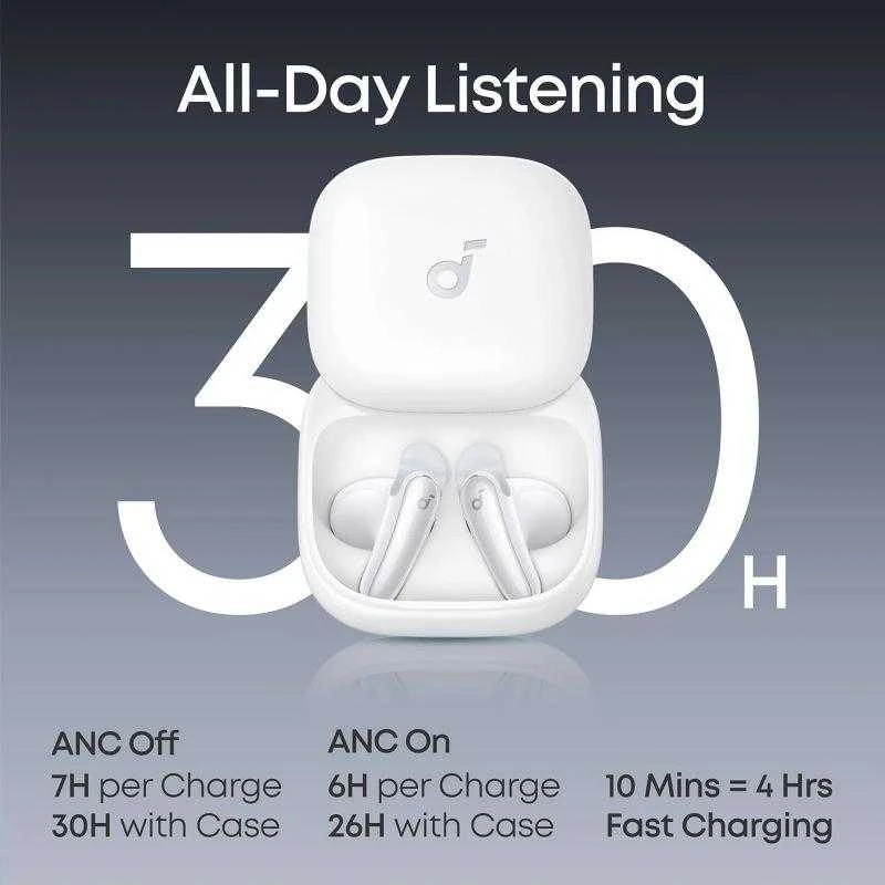 Ausinės Anker Soundcore Earbuds | Liberty | Bluetooth | Semi-į ausis įkišamos | Mikrofonas | Baltas | Noise canceling | Belaidės