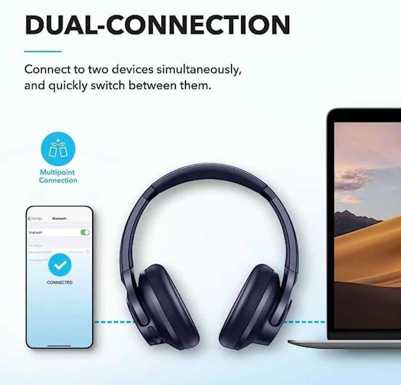 Ausinės Anker Soundcore Q20i ausinės, Mėlynos
