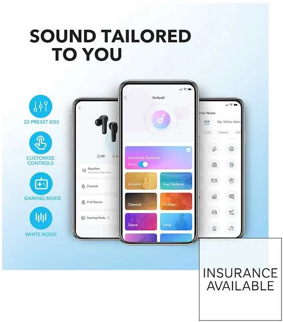 Anker Soundcore R50i v2 programėlės funkcijos