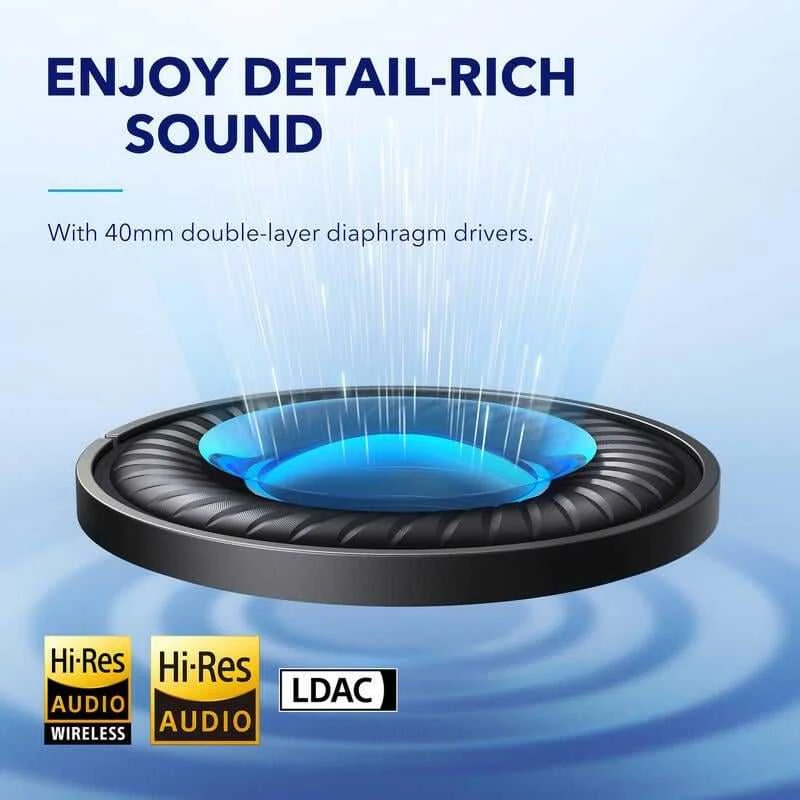 Ausinės Anker Soundcore Space Q45, Juodos