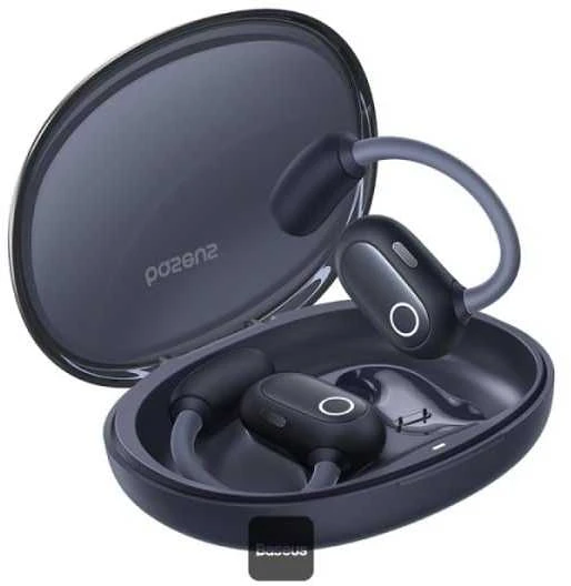 Baseus Belaidės Bluetooth 5.3 ausinės Eli Sport 1 su įkrovimo dėklu, juodos