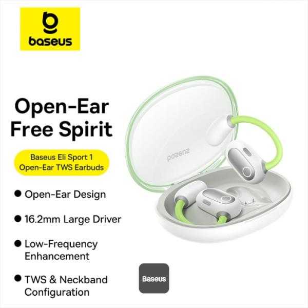 Ausinės Earphones TWS Baseus Eli Sport 1, (žalias)