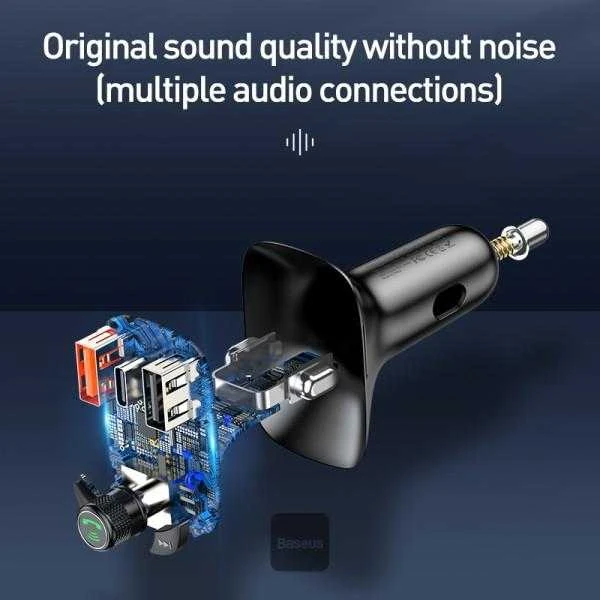 Automobilinis Bluetooth MP3 grotuvas Baseus T Shaped S-13 Juodas OS