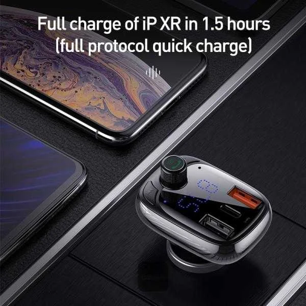 Automobilinis Bluetooth MP3 grotuvas Baseus T Shaped S-13 Juodas OS