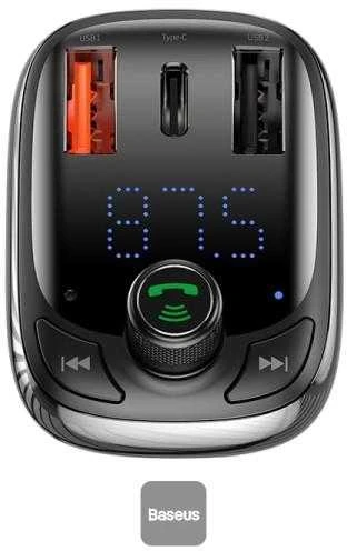 Automobilinis Bluetooth MP3 grotuvas Baseus T Shaped S-13 Juodas OS