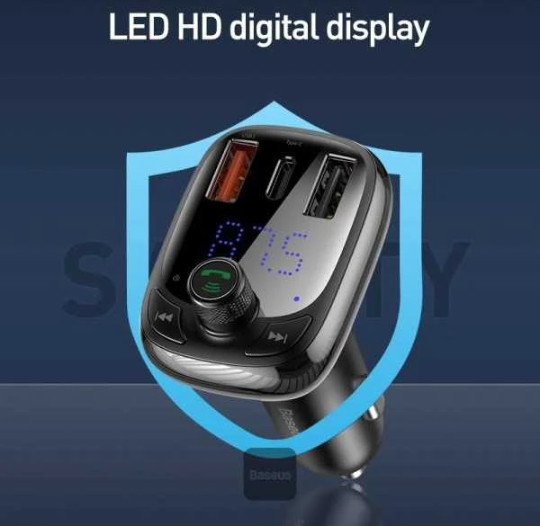 Automobilinis Bluetooth MP3 grotuvas Baseus T Shaped S-13 Juodas OS
