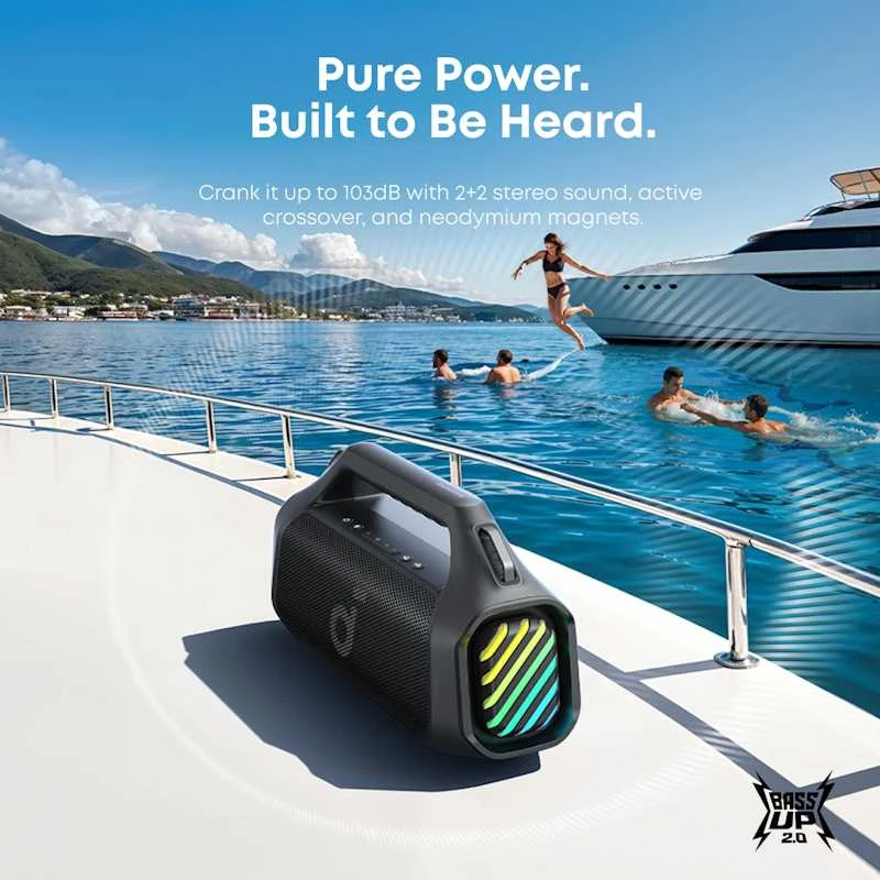 Anker Soundcore Boom 2 Pro tragbarer Bluetooth kolonėlė, Juodas, Kabellos, 140W, A3134A11