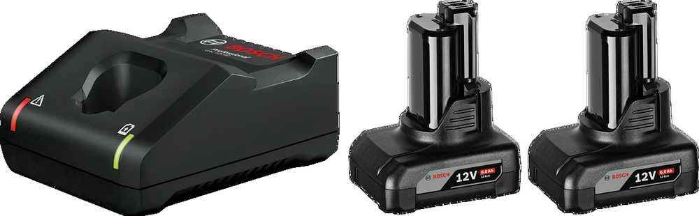 Bosch Akumuliatorius + kroviklis GBA 12V 2x6.0Ah + GAL 12V-40