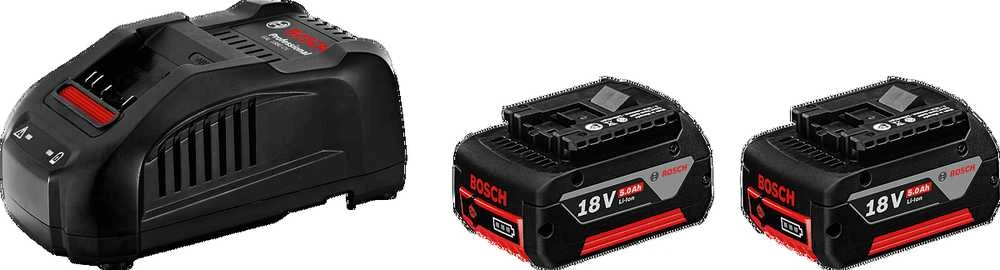 Bosch rinkinys akumuliatoriai GBA 18 V-Li 2x5,0 Ah + kroviklis GAL 1880 CV