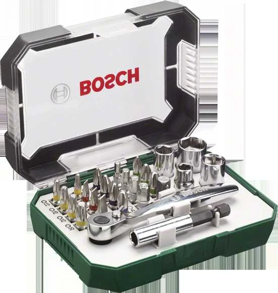 Grąžtas Galvučių su antgaliais rinkinys Bosch 2607017322; 26 vnt.