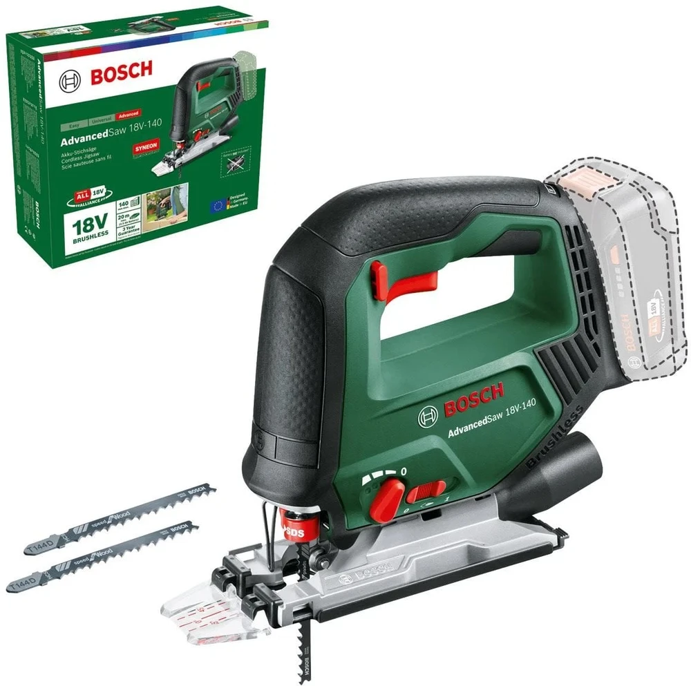 Akumuliatorinis siaurapjūklis Bosch  Advanced Saw 18V-140, 18 V, be akumuliatoriaus ir kroviklio