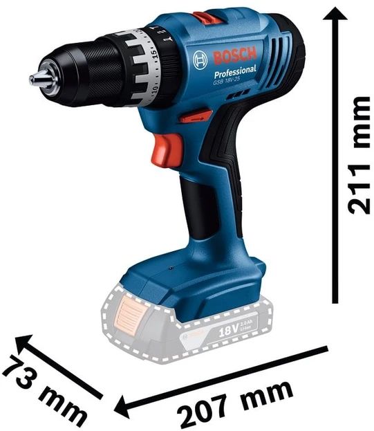 Suktuvas - gręžtuvas Bosch GSB 18V-25 18 V