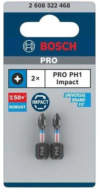 Bosch Suktuvo antgaliai PH1 2 vnt./ Impact, L=25mm