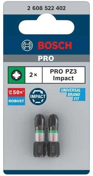 Bosch Suktuvo antgaliai PZ3 2 vnt./ Impact, L=25mm