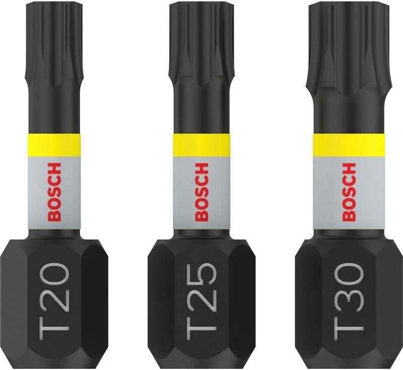 Bosch Suktuvo antgaliai 3vnt. T20/25/30/ Impact, L= 25