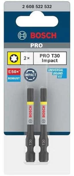 Bosch PRO Torx Impact antgalis T30, 55 mm, 2 vnt.