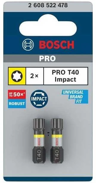 Bosch Suktuvo antgaliai T40 2 vnt./ Impact, L=25mm