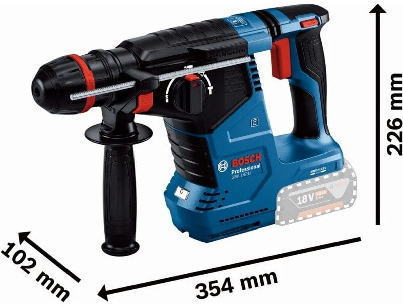 Bosch GBH 18V-24 C be akumuliatoriaus ir kroviklio dėžutė