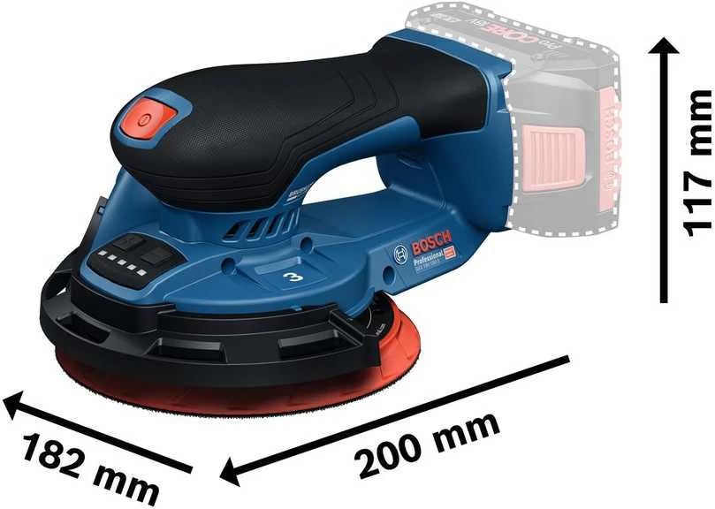Ekscentrinis šlifuoklis Bosch GEX 18V-150-3 Professional; 18 V (be akumuliatoriaus ir pakrovėjo) + L-BOXX 162