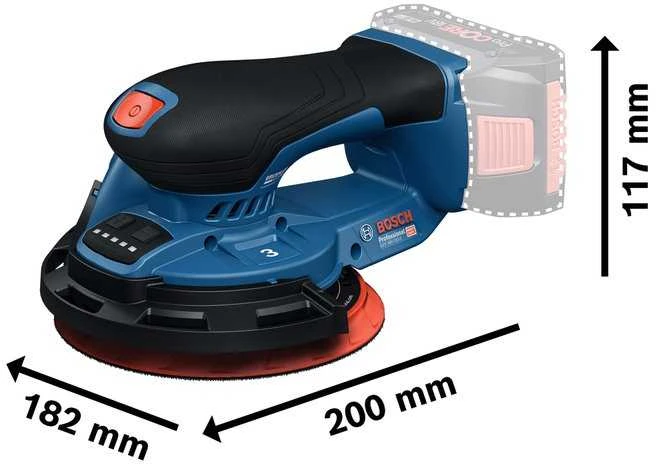 Ekscentrinis šlifuoklis Bosch GEX 18V-150-3 Professional; 18 V (be akumuliatoriaus ir pakrovėjo)