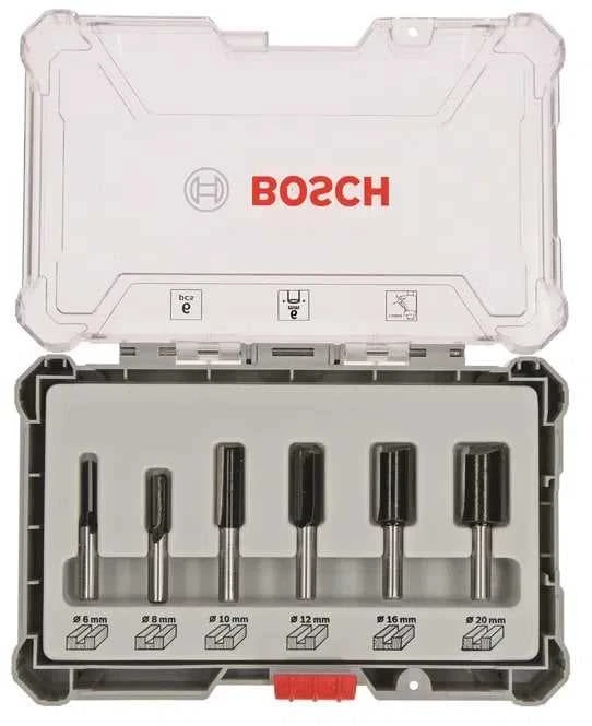 Bosch 6 daliu frezų kompl. 6 mm kotu,"Straight"