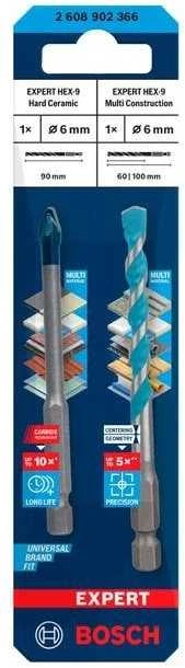 Bosch Grąžtas plytelėms HEX-9 MC grąžtas, 6mm