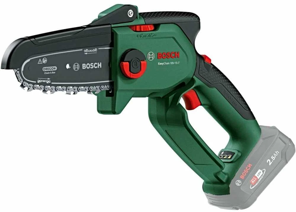 Bosch genėjimo grandininis pjūklas EasyChain 18V-15-7, be akumuliatoriaus ir kroviklio