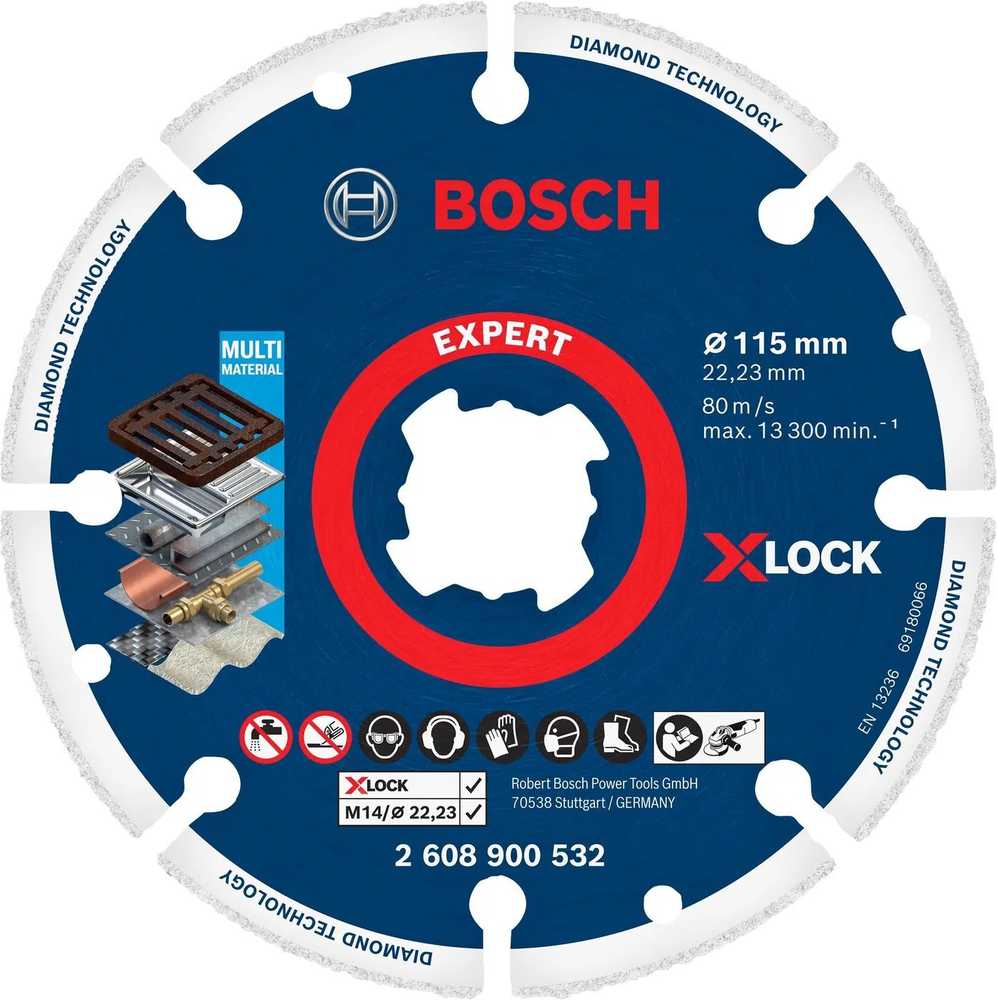Bosch X-LOCK deimantas metalui 115mm