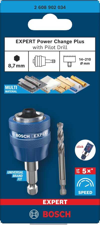 Bosch PC Plus adapteris 3/8" ir HSS-G 7,15x85 mm grąžt