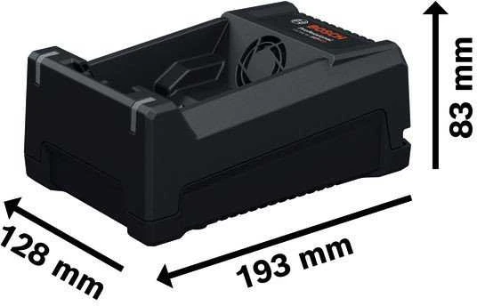 Bosch GAL 12V/18V-80 kroviklis su išmatavimais