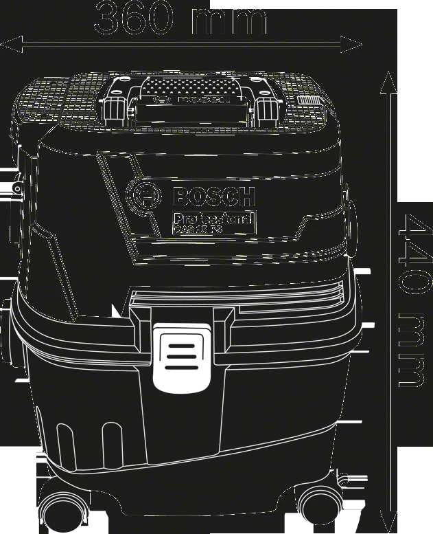 Bosch dulkių siurblys GAS 15 PS 15L su maitinimo lizdu įrankiui
