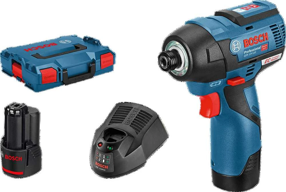 Bosch Akumuliatorinis smūginis suktuvas GDR 12V-110, 2x3.0Ah