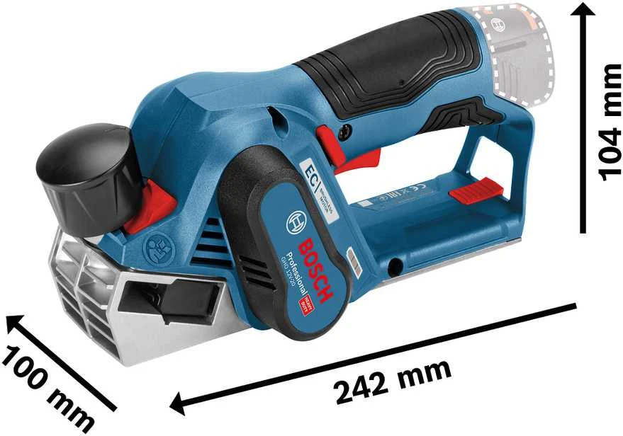 Bosch Akumuliatorinis oblius GHO 12V-20, Be baterijų ir kroviklio