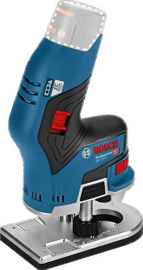 Bosch Akumuliatorinė rankinė freza GKF 12V-8, be akumuliatoriaus ir kroviklio
