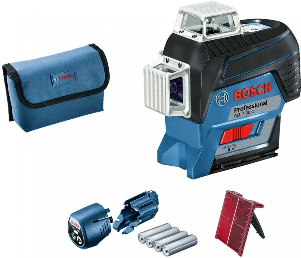 Bosch Linijinis lazerinis nivelyras GLL 3-80 C (4x1.5V AA, Carton)